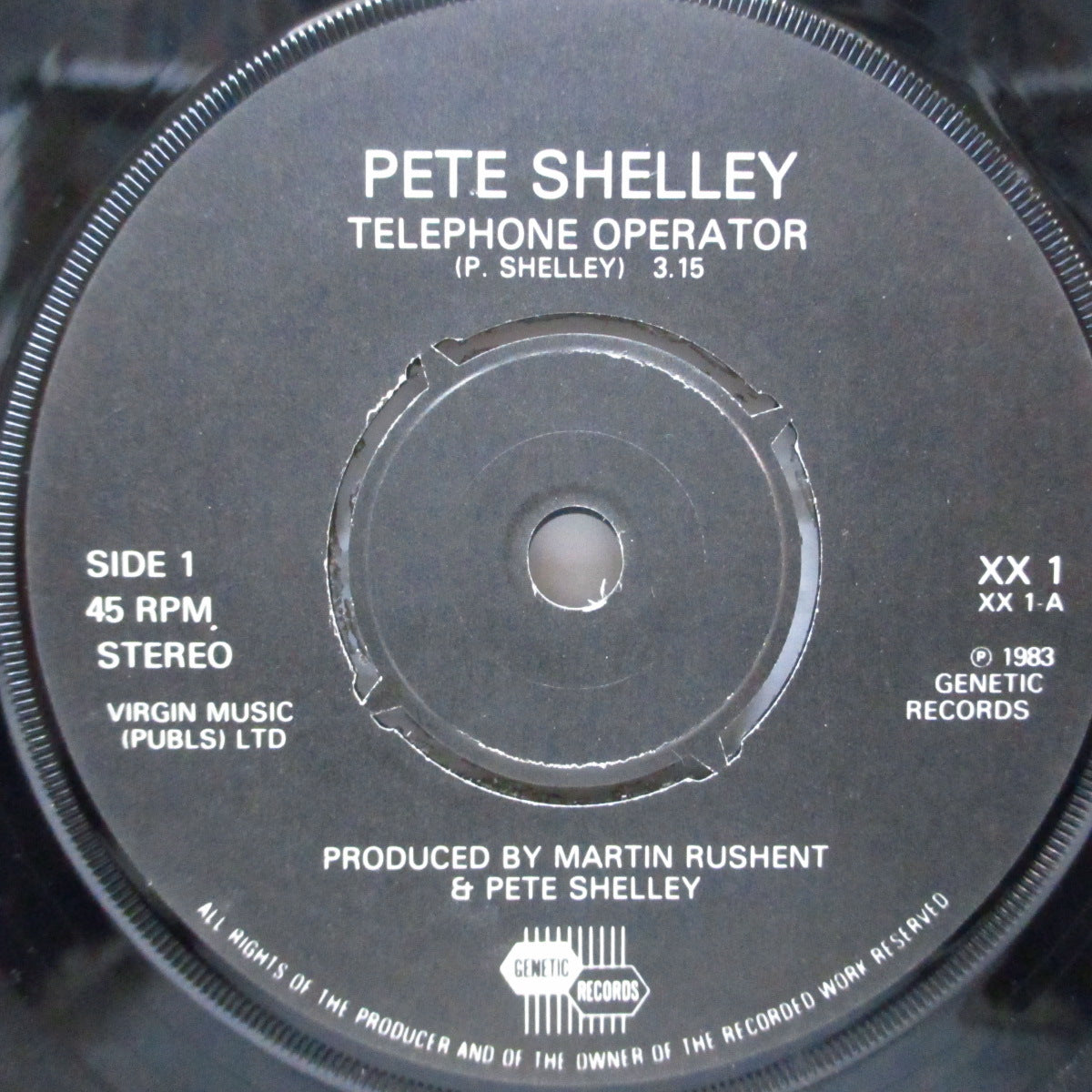 PETE SHELLEY (ピート・シェリー) - Telephone Operator (UK オリジナル 7"/光沢固紙折り返しジャケ)クラブヒット名曲!