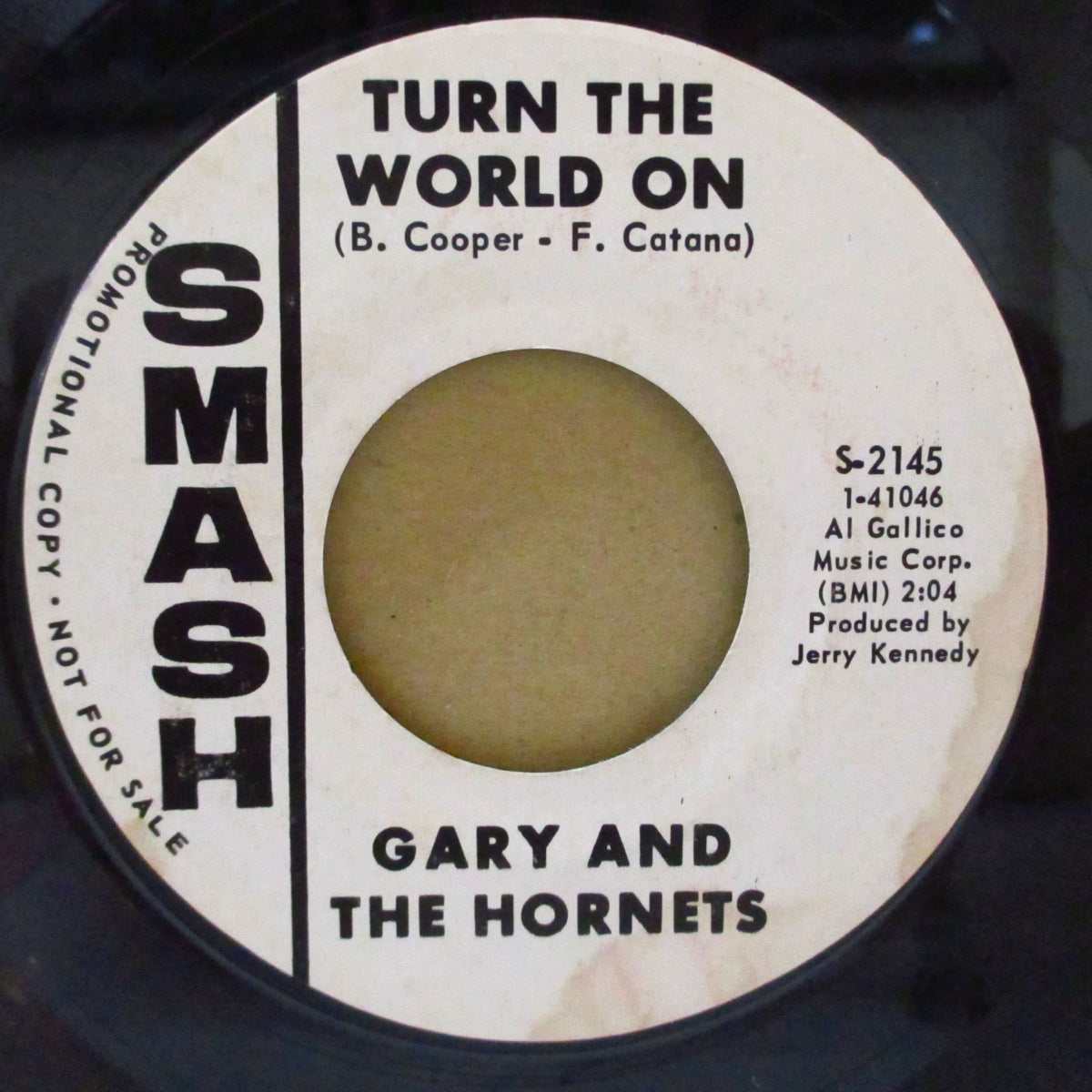 GARY AND THE HORNETS (ゲイリー&ザ・ホーネッツ) - Holdin' Back (US '68 プロモ・白ラベ7インチ) MODガレージ・ノーザン!