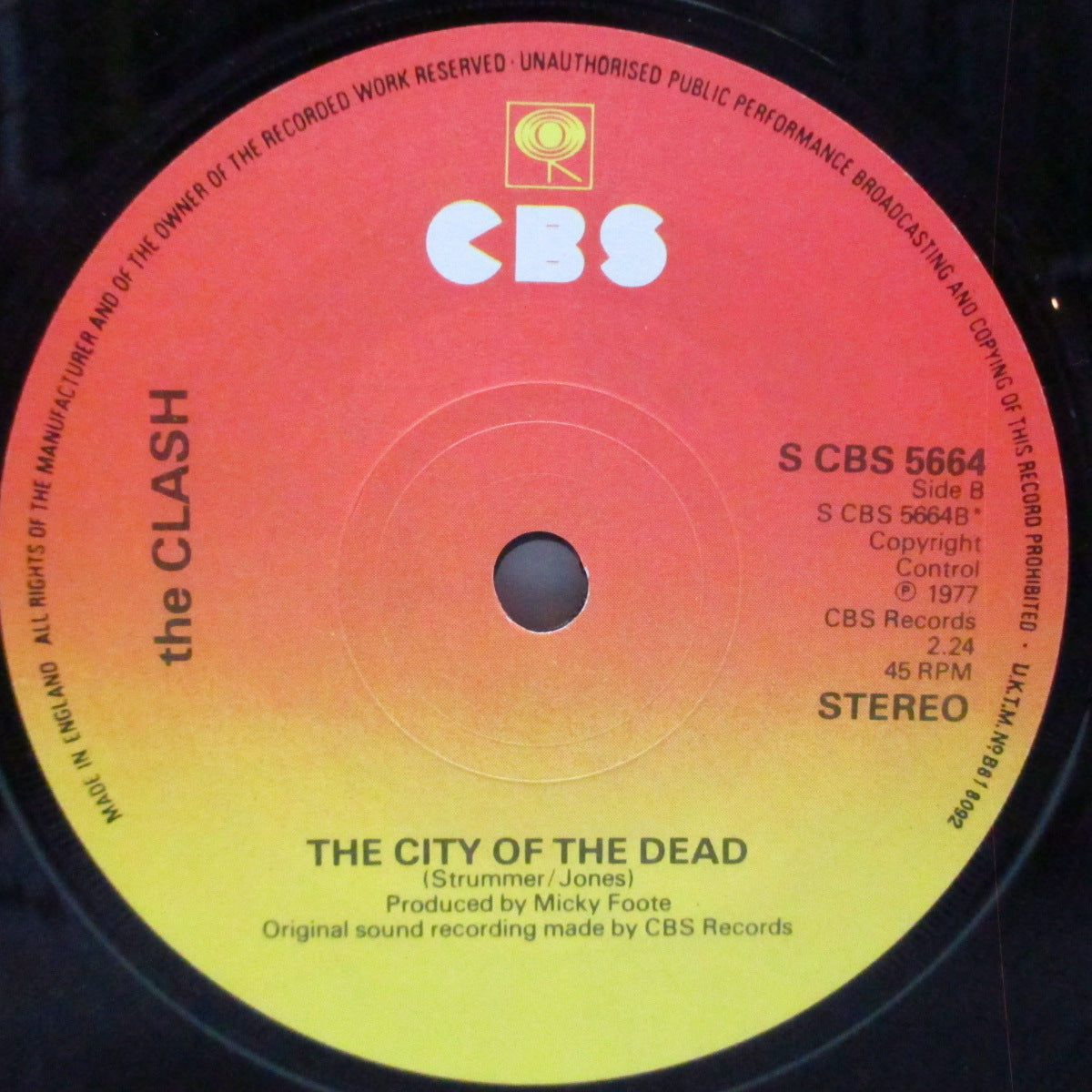 CLASH, THE (ザ・クラッシュ) - Complete Control (UK オリジナル「Copyright Control ラベ」7"/白黒カンパニースリーブ) 3rdシングル!