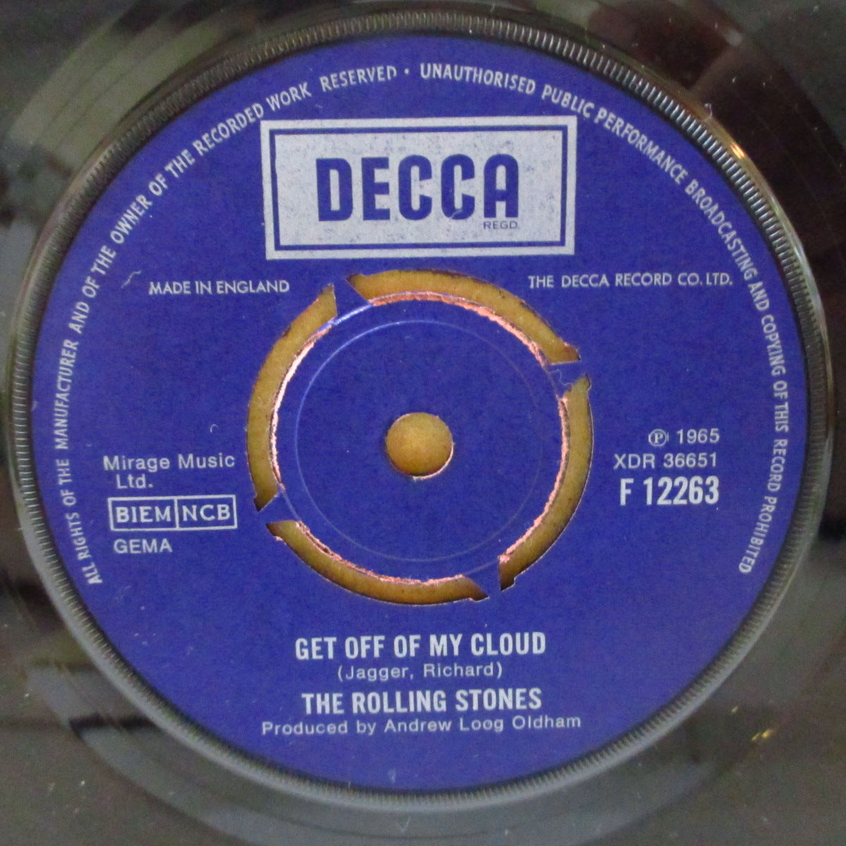 ROLLING STONES (ローリング・ストーンズ) - Get Off Of My Cloud (UK '70 再発「ラウンドセンター」7インチ+カンパニースリーブ)