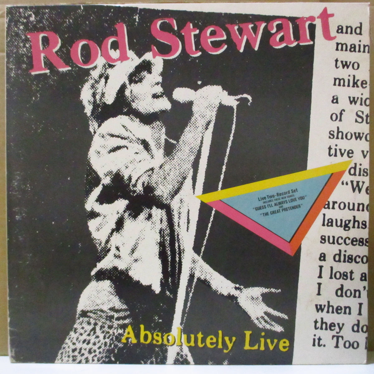 ROD STEWART (ロッド・スチュワート) - Absolutely Live (Japan オリジナル 2xLP+ソフト紙インナー, インサート, 光沢見開きジャケ/帯欠) '82年2枚組ライブアルバム