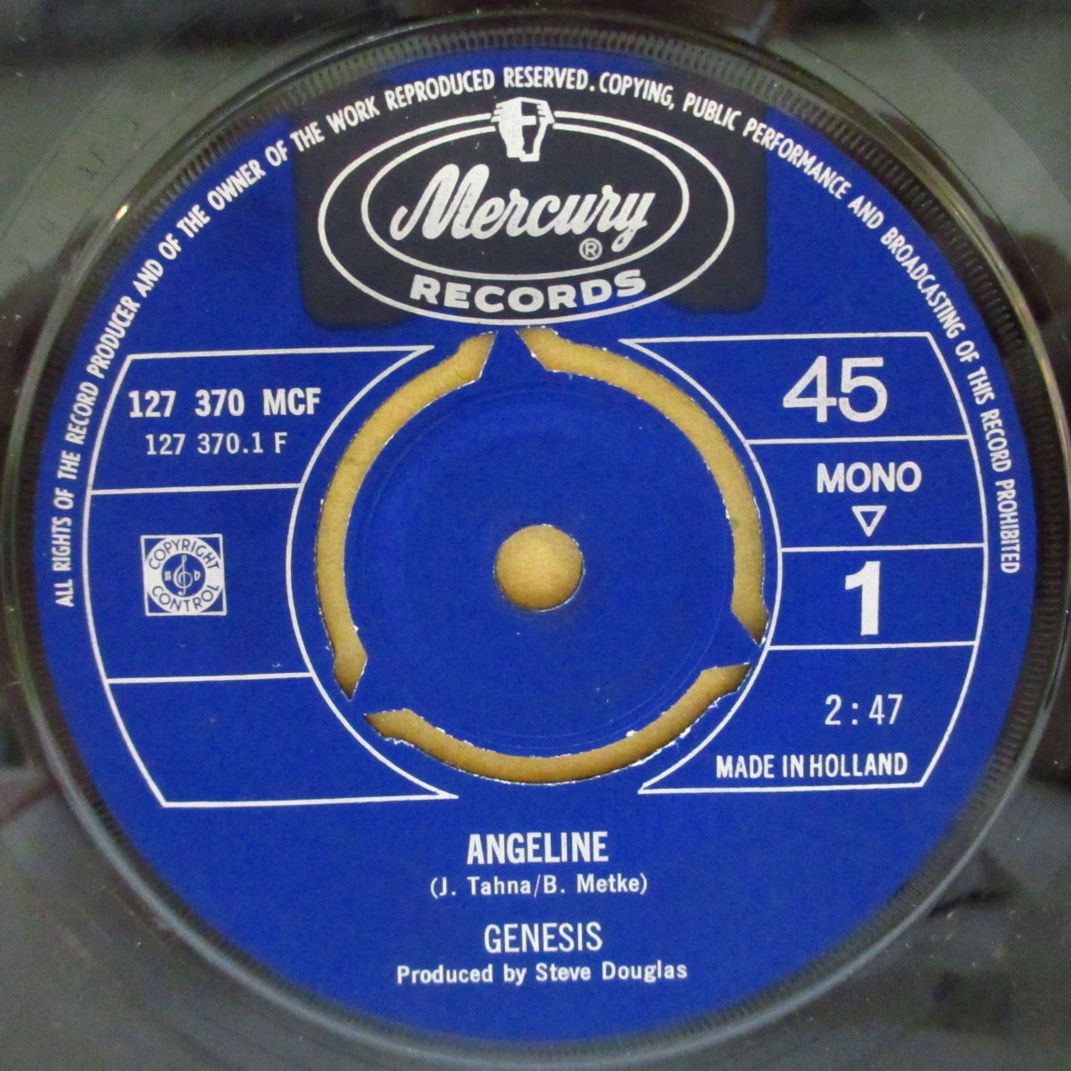 GENESIS (米国バンド) (ジェネシス) - Angeline / Suzanne (オランダ '68 オリジナル・ジャケ付 7インチ)ヘヴィ・サイケ・ブルース・ロック&サイケ・ポップ!
