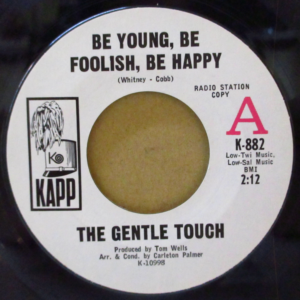 GENTLE TOUCH, THE (ザ・ジェントル・タッチ =姉妹デュオ「サタデイズ・フォトグラフ」の変名) - Be Young, Be Foolish, Be Happy (US '68 プロモ・白ラベ7インチ)両面美メロ・サンシャインポップ!