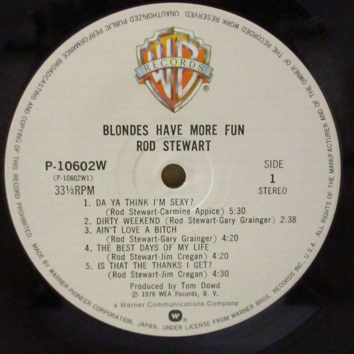 ROD STEWART (ロッド・スチュワート) - スーパースターはブロンドがお好き - Blondes Have More Fun (Japan オリジナル LP+インサート, 光沢見開きジャケ/帯欠) '78年9thアルバム