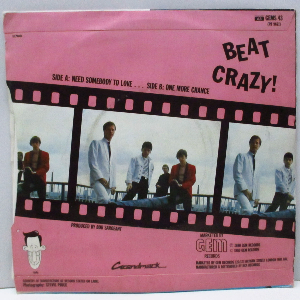 V.I.P.'s, THE (ザ・ヴィップス) - I Need Somebody To Love...(UK オリジナル 7"/ステッカー付き光沢ソフト紙折り返ジャケ) ボーナスEP「Beat Crazy!」付き !