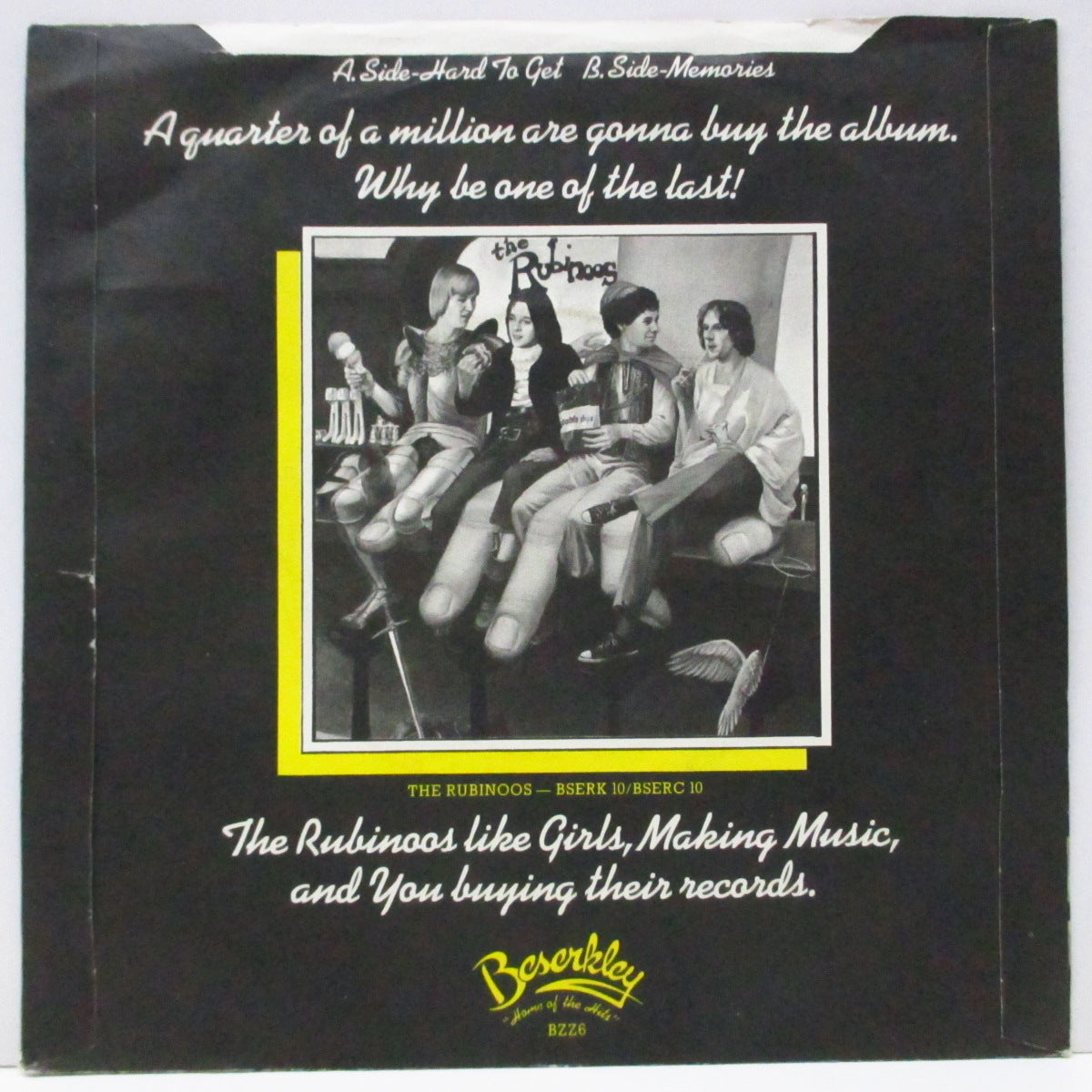 RUBINOOS, THE (ザ・ルビナーズ) - Hard To Get / Memories (UK オリジナル 7"/マットソフト紙折り返しジャケ)