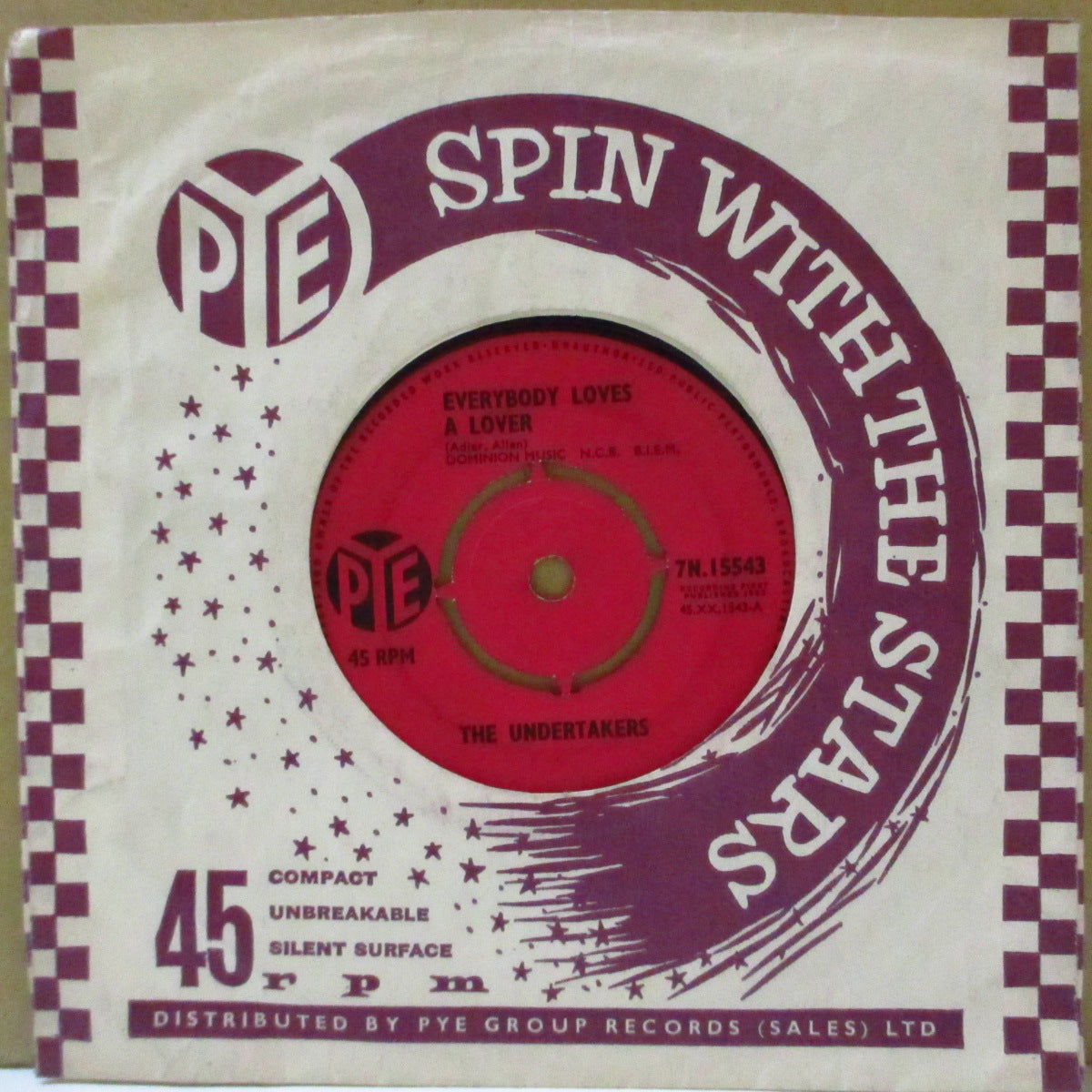 UNDERTAKERS (アンダーテイカーズ) - Everybody Loves A Lover (UK '64 オリジナル 7インチ+カンパニー・スリーブ)