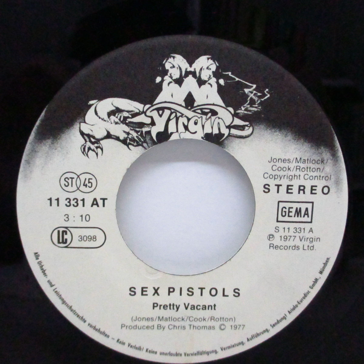 SEX PISTOLS (セックス・ピストルズ) - Pretty Vacant (German オリジナル 7"+光沢ソフト紙ジャケ )