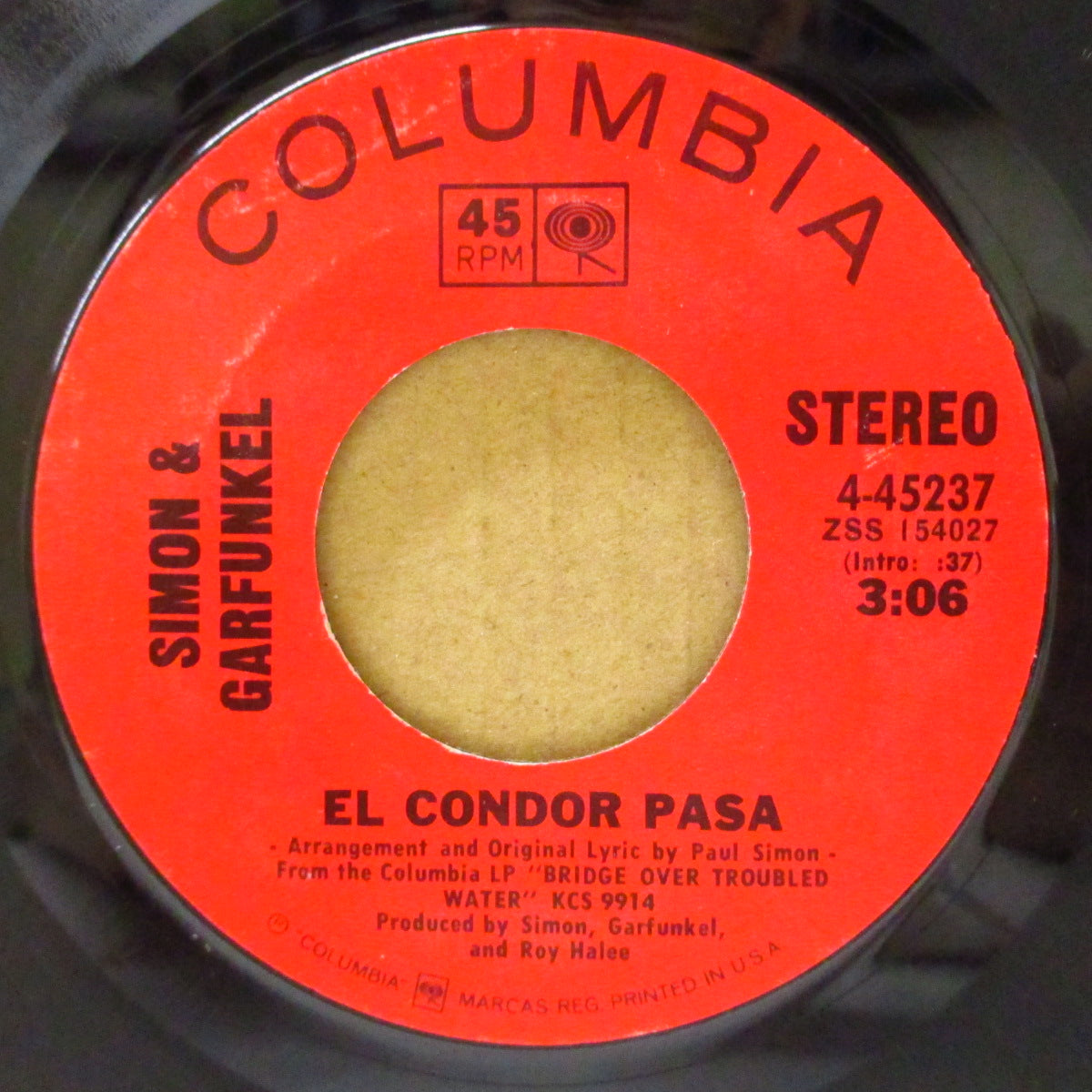SIMON & GARFUNKEL (サイモン&ガーファンクル) - El Condor Pasa (US '70 オリジナル 7インチ) フォルクローレ代表曲の絶妙カバー(コンドルは飛んでいく)