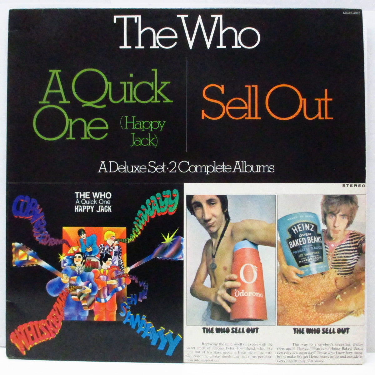 WHO (フー) - A Quick One / Sell Out (US '80 再発「スカイ&レインボウ」ラベ2xLP/シングルジャケ) 2nd & 3rdアルバムのカップリング!