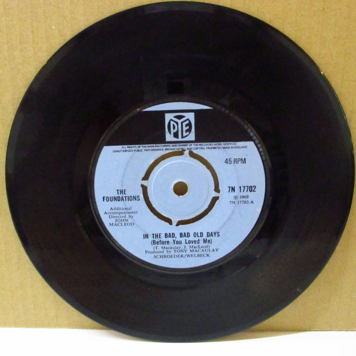 FOUNDATIONS (ファウンデーションズ) - In The Bad, Bad Old Days (UK '69 初回「黒・青ラベ、プッシュアウト・センター」オリジナル7インチ)ノーザンPOP名曲