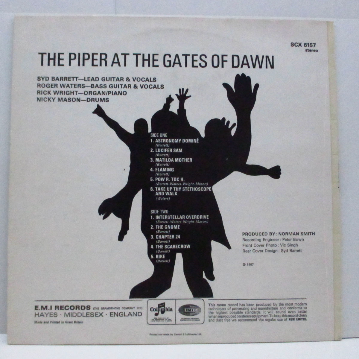 PINK FLOYD (ピンク・フロイド) - Piper At The Gate Of Dawn (UK 70's 再発 2xEMIロゴ「黒/銀ラベ」ステレオ LP/表面コーティング折り返し無ジャケ)