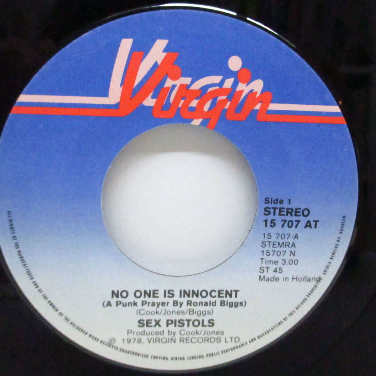 SEX PISTOLS (セックス・ピストルズ) - No One Is Innocent (Duch オリジナル 7"+マット紙ジャケ)