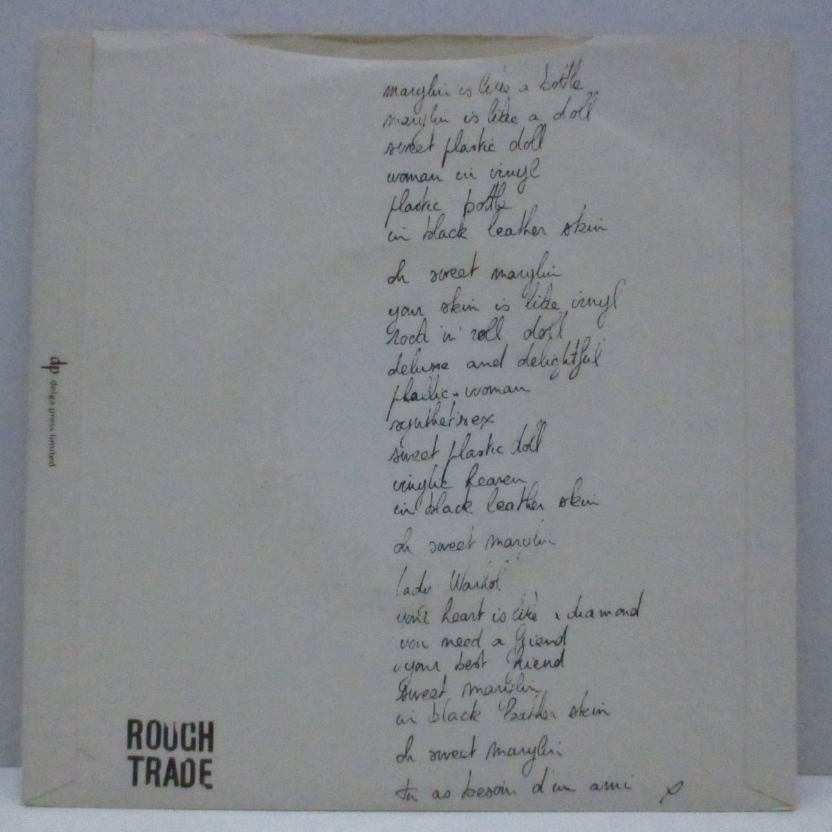 METAL BOYS (メタル・ボーイズ) - Sweet Marylyn (UK オリジナル 7"+光沢固紙折り返しジャケ)