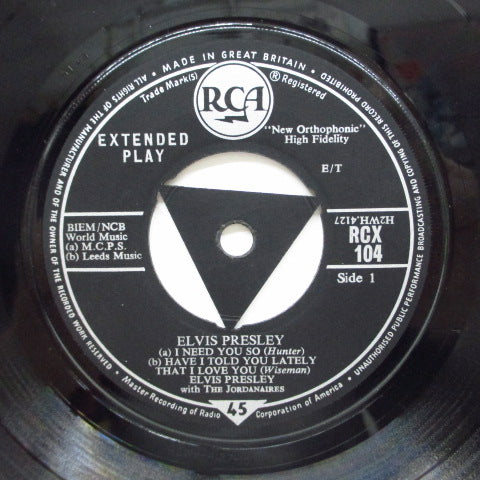 ELVIS PRESLEY (エルヴィス・プレスリー) - Elvis Presley (UK Orig.EP/2nd Press CS)