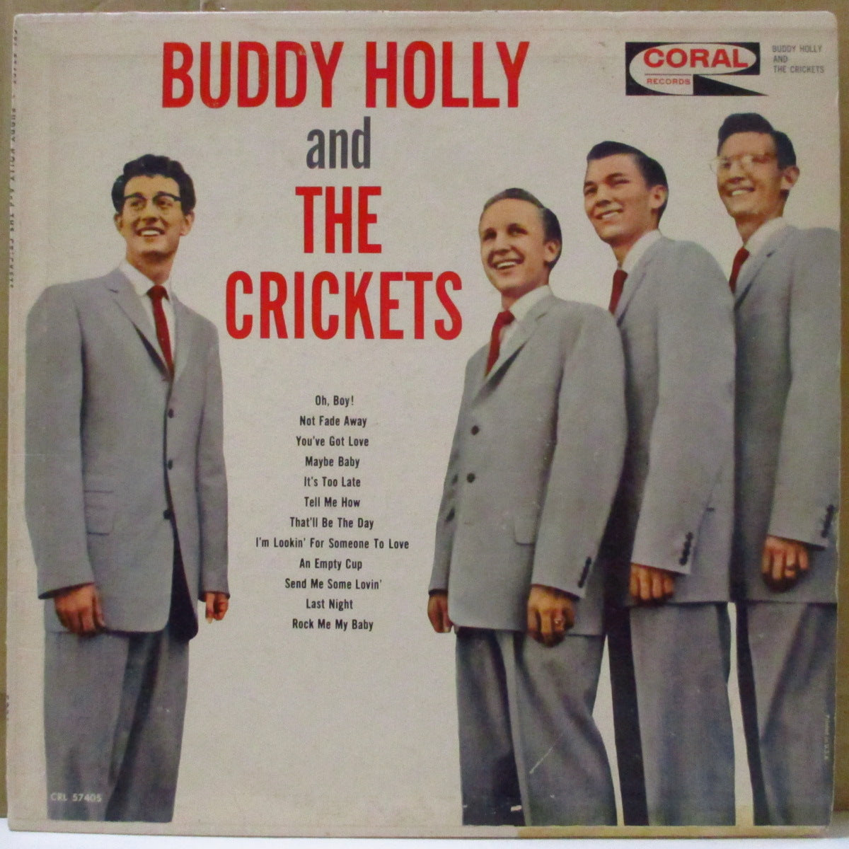 BUDDY HOLLY (THE CRICKETS) (バディ・ホリー & ザ・クリケッツ) - Buddy Holly & The Crickets (US '62 初回再発「マルーン・ラベ」モノラルLP) The Chirping Crickets」の別ジャケ、別タイトル再発