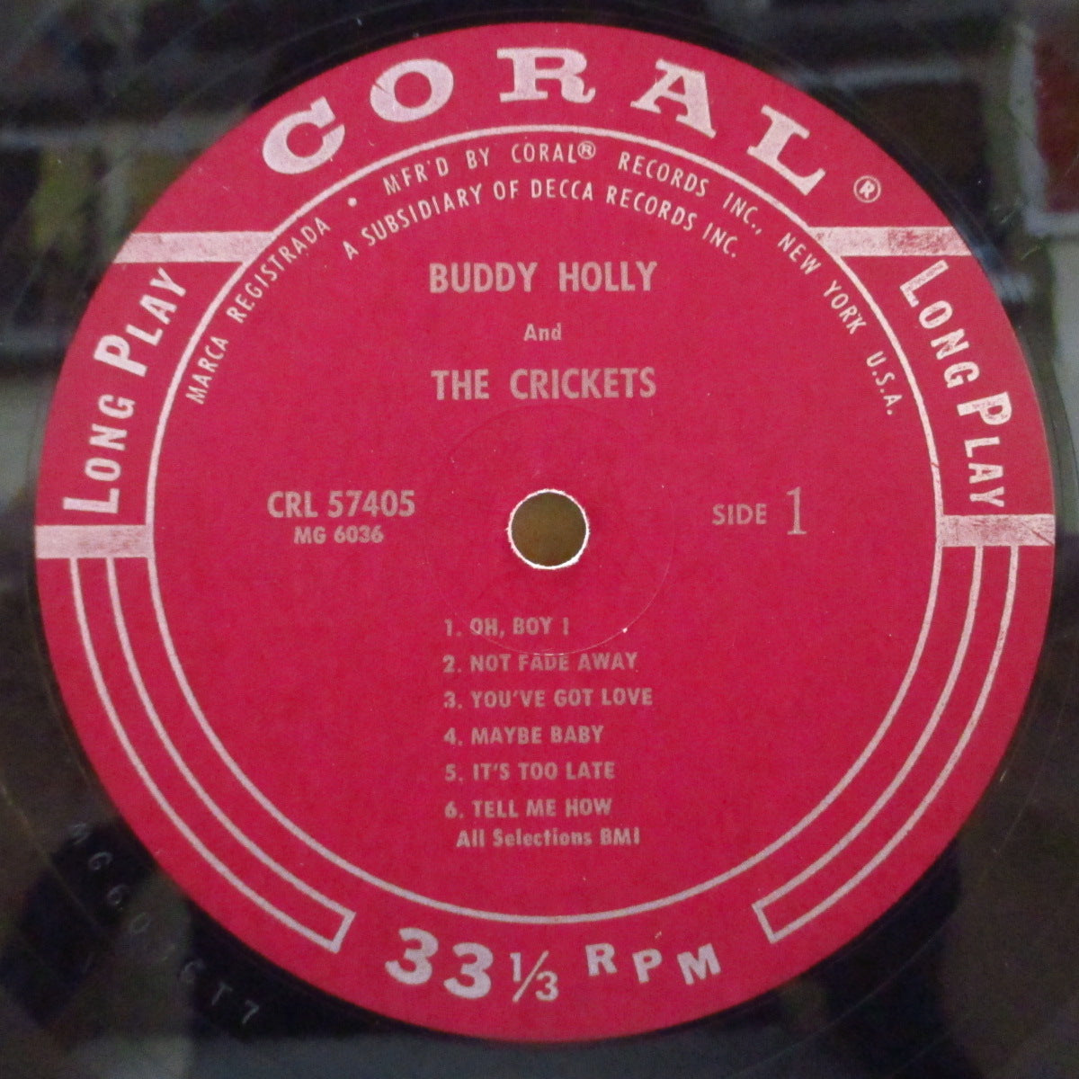 BUDDY HOLLY (THE CRICKETS) (バディ・ホリー & ザ・クリケッツ) - Buddy Holly & The Crickets (US '62 初回再発「マルーン・ラベ」モノラルLP) The Chirping Crickets」の別ジャケ、別タイトル再発