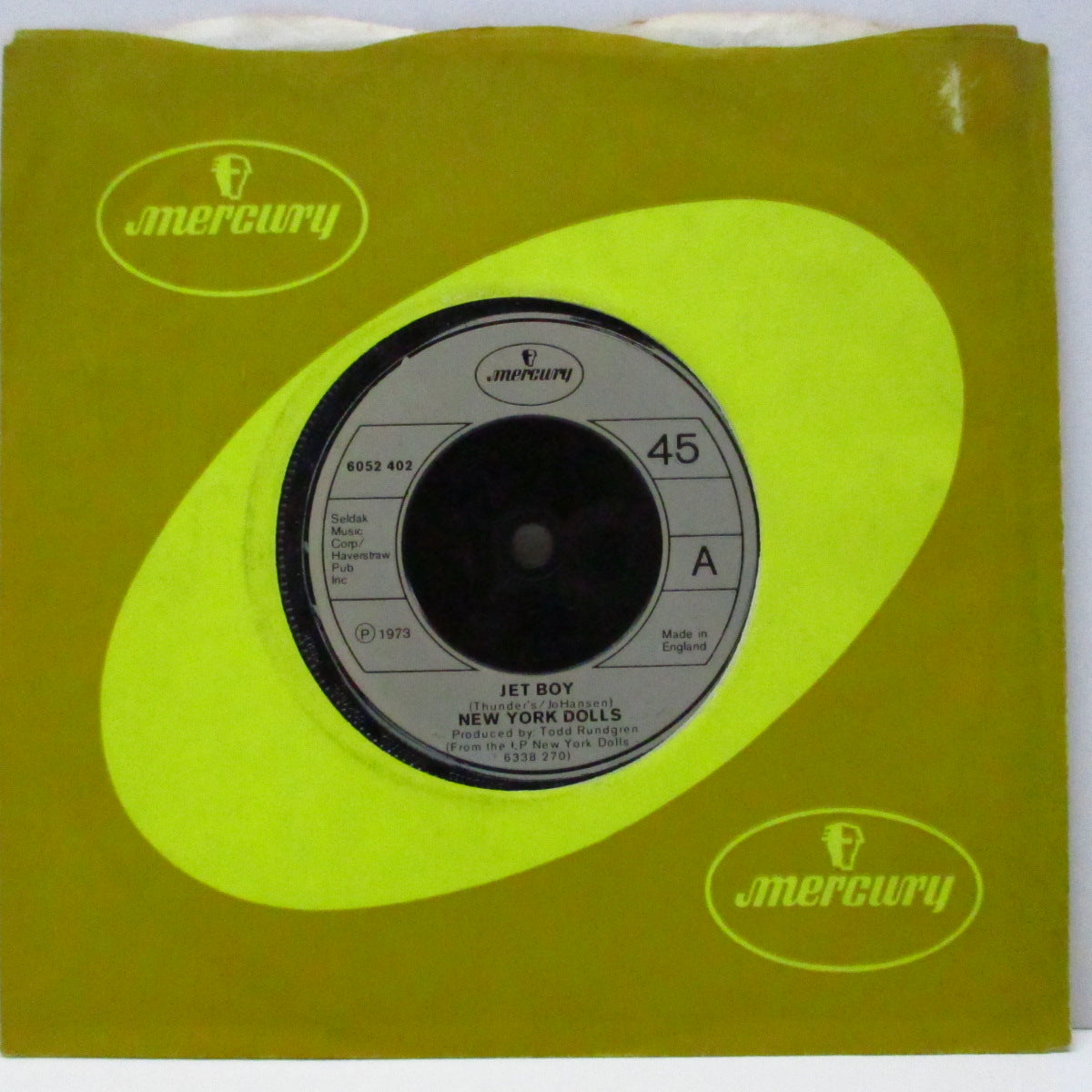 NEW YORK DOLLS (ニュー・ヨーク・ドールズ) - Jet Boy (UK '73 初回品番「6052 402」オリジナル 7"+カンパニースリーブ/6052 402)