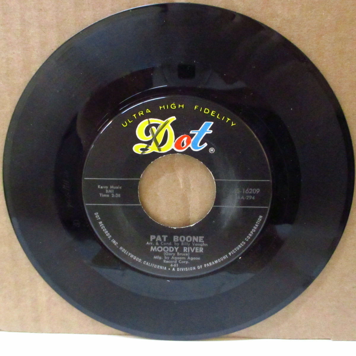 PAT BOONE (パット・ブーン) - Moody River (US '61 オリジナル7インチ)カントリーPOP名曲のカヴァ