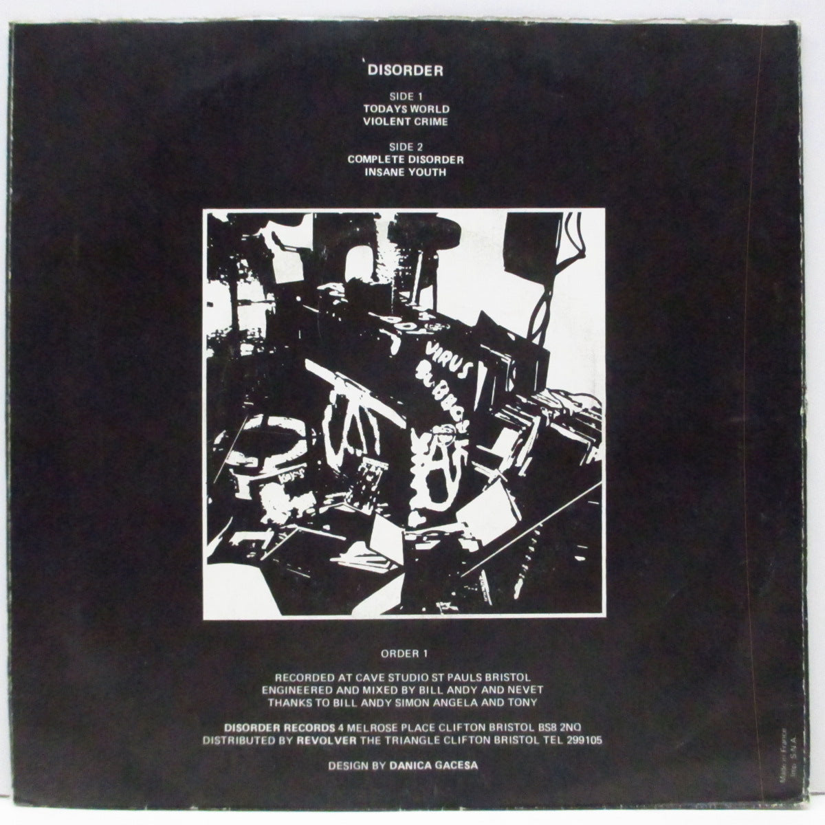 DISORDER (ディスオーダー) - Complete Disorder EP (UK オリジナル 7"/マットソフト紙ジャケ) '81年ファースト EP !