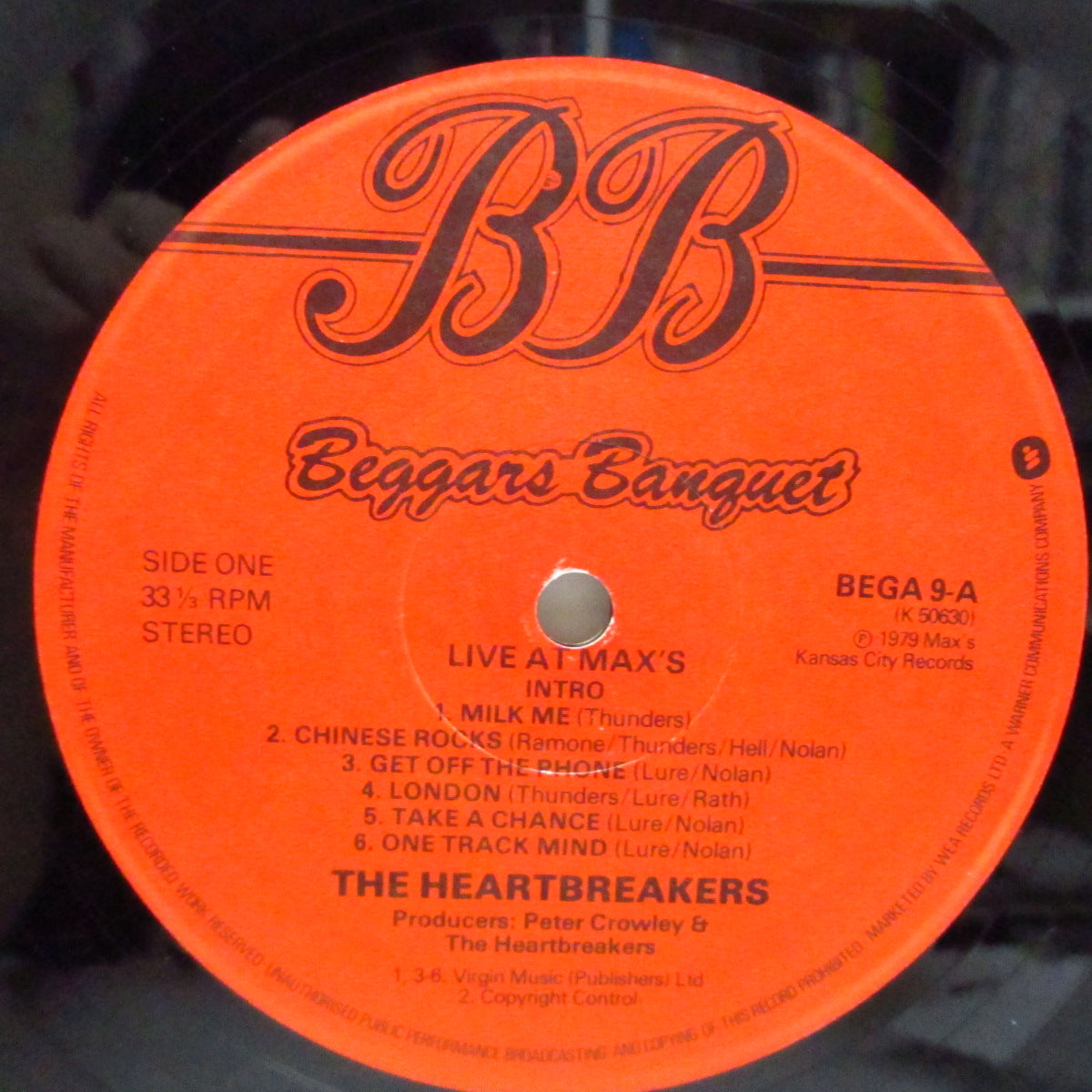 JOHNNY THUNDERS & THE HEARTBREAKERS (ジョニー・サンダース) - Live At Max's Kansas City (UK Orig.LP+Inner)