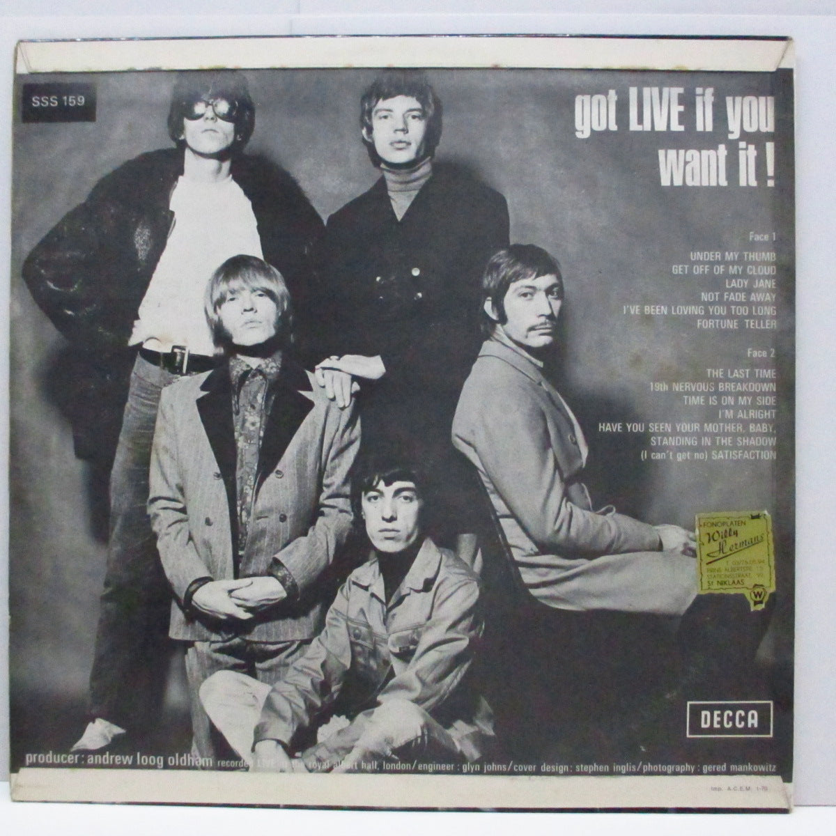 ROLLING STONES (ローリング・ストーンズ) - Got Live If You Want It ! (France '70 再発「銀ロゴ・青ラベ」ステレオ LP/表面コーティング折返ジャケ)