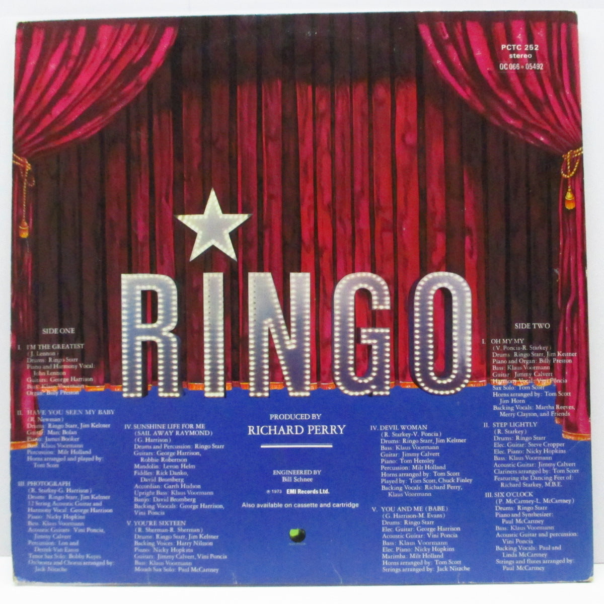 RINGO STARR (リンゴ・スター) - Ringo (UK オリジナル LP+オランダ印刷ブックレット/見開ジャケ)