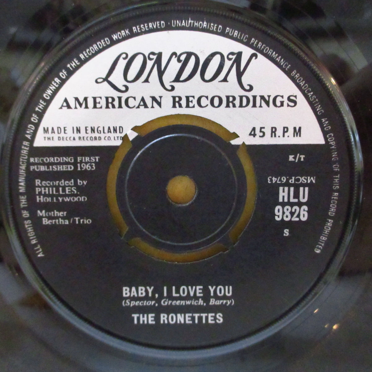 RONETTES, THE (ザ・ロネッツ) - Baby, I Love You (UK '63 オリジナル 7インチ)