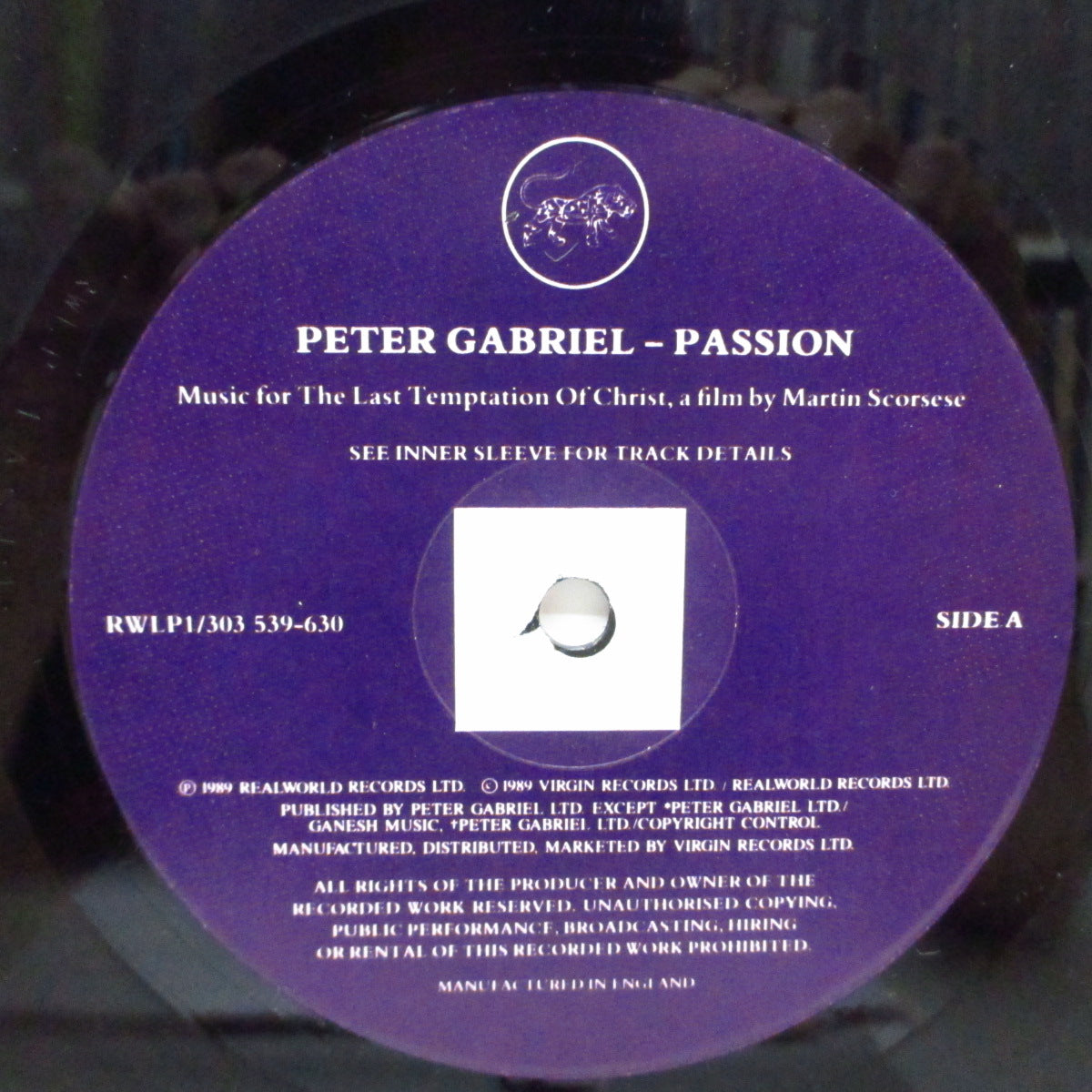 PETER GABRIEL (ピーター・ガブリエル) - Passion (UK オリジナル 2xLP/ステッカー付ジャケ) 映画『最後の誘惑』サウンドトラック !
