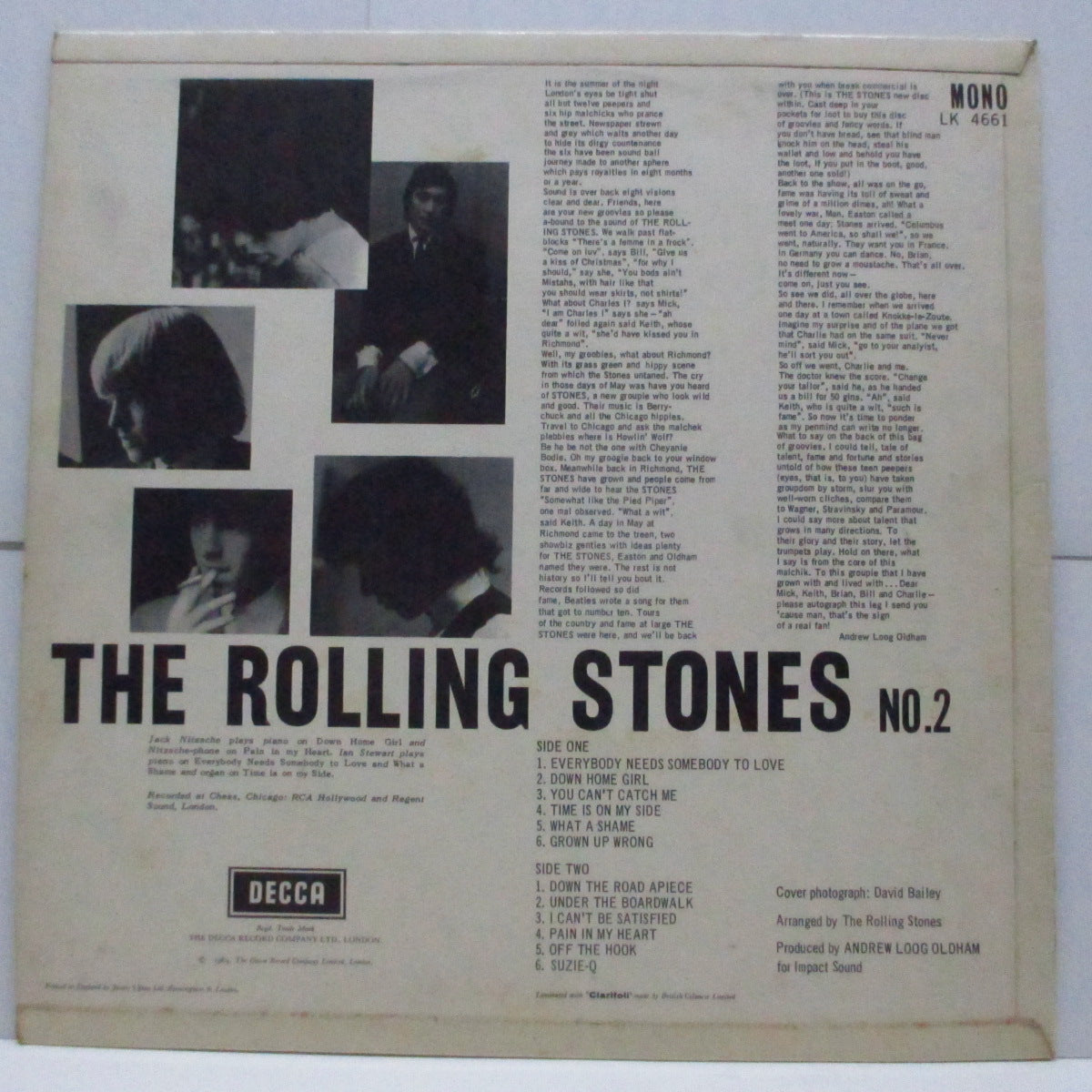 ROLLING STONES (ローリング・ストーンズ) - No.2 (UK オリジナル「アンボックス銀ロゴ」モノラル LP/「Blind Man無修正」表面コーティング2面折返ジャケ)