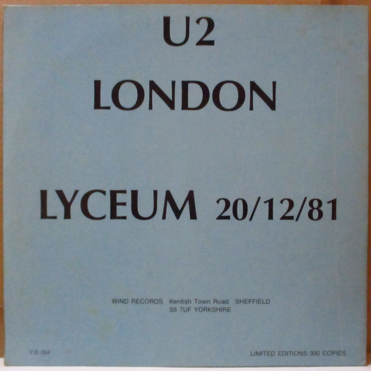 U2 - London Lyceum 20/12/81 (UK 300枚限定 LP) '81年ロンドン録音ライブアルバム