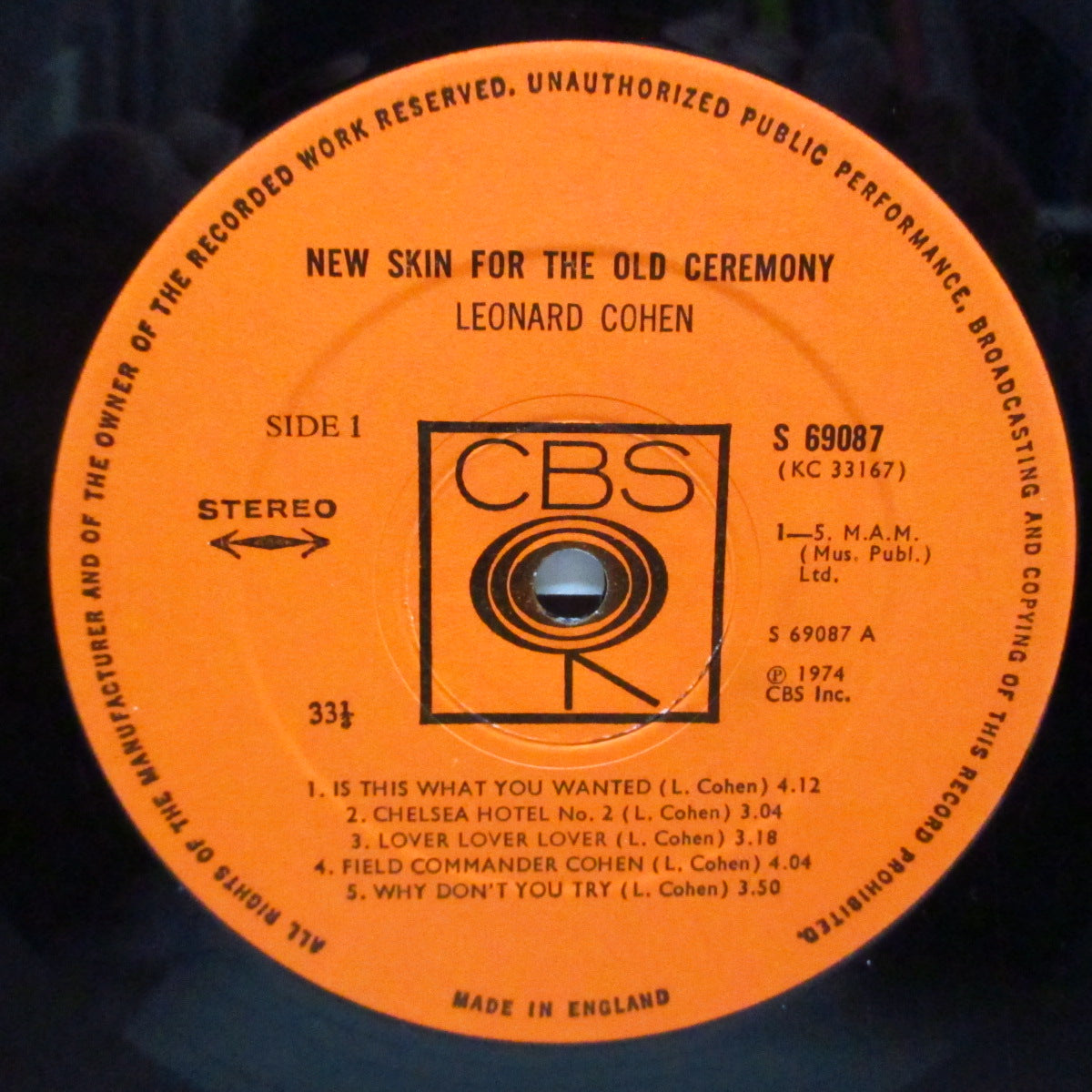LEONARD COHEN (レナード・コーエン) - New Skin For The Old Ceremony (UK オリジナル「オレンジラベ」LP)