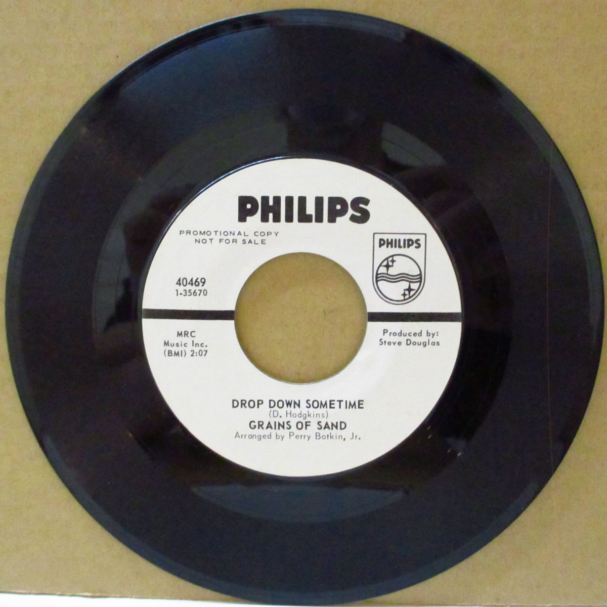 GRAINS OF SAND (グレインズ・オブ・サウンド) - Drop Down Sometime / Nice Girl (US '67 プロモ・白ラベ7インチ)サンシャインポップ調ビート(ノーザン)ポップ!