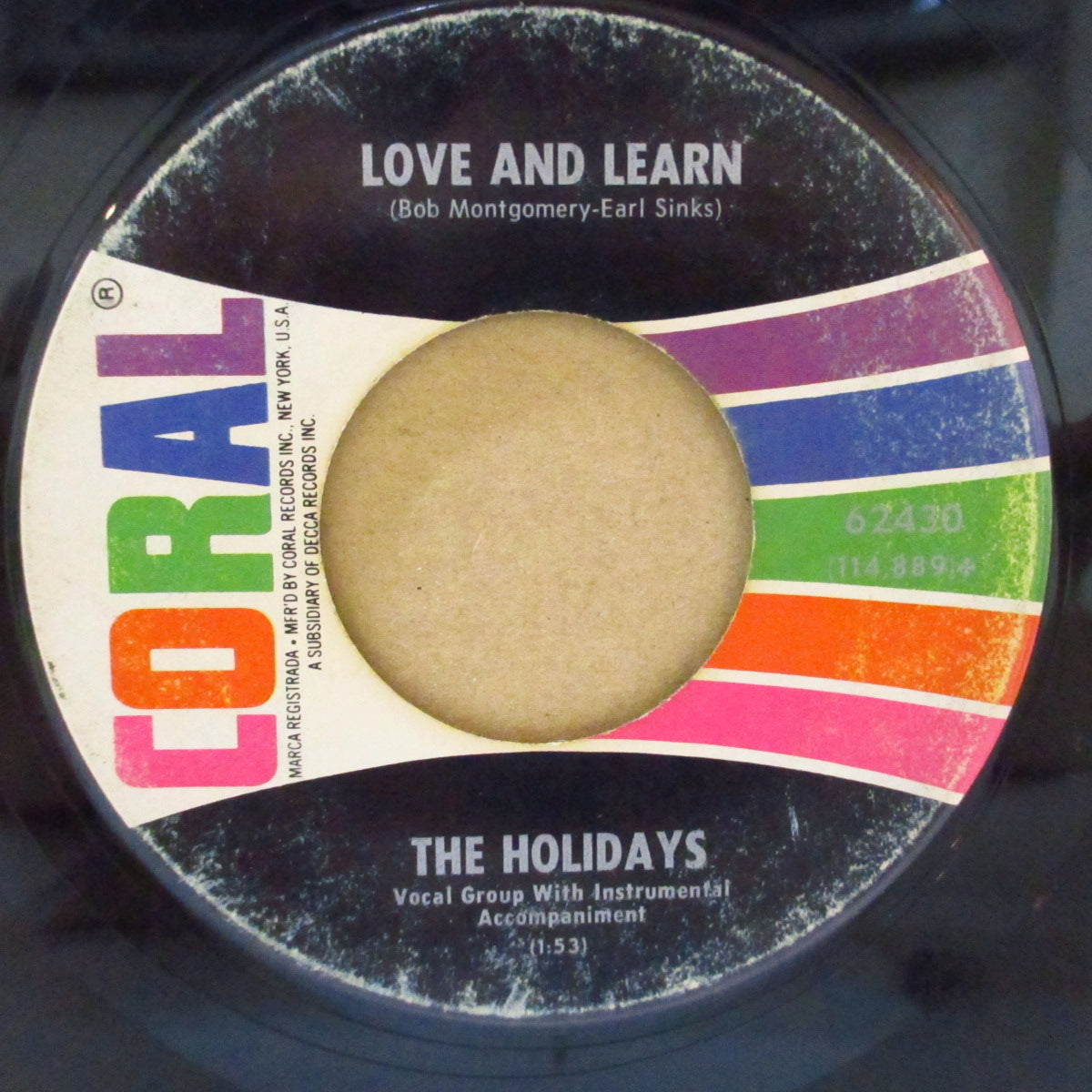 HOLIDAYS, THE (ザ・ホリデイズ) - I Want You To Love Me (US '64 オリジナル7インチ)英マージービート・グループ影響下のポップ・ビート!