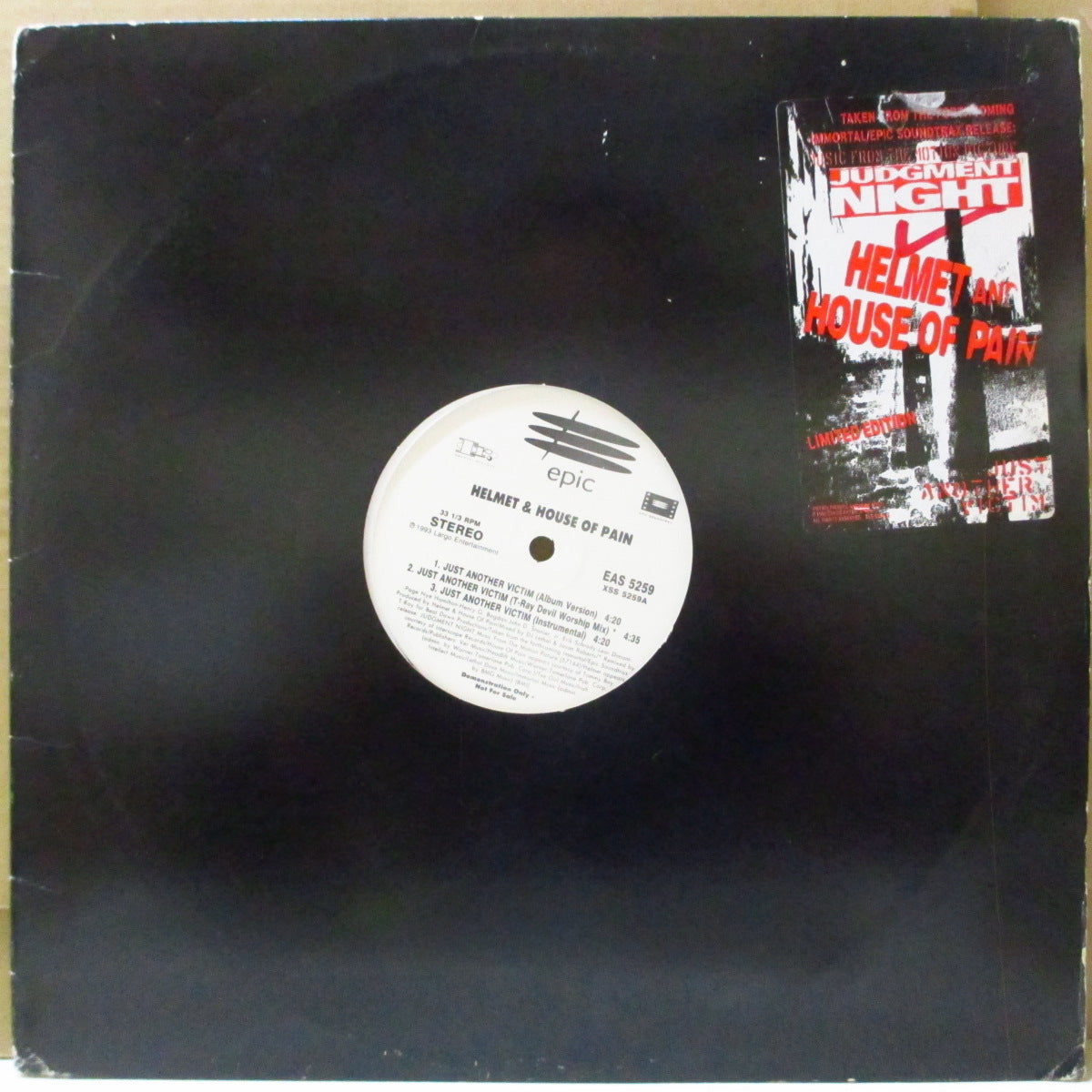 HELMET / HOUSE OF PAIN (ヘルメット / ハウス・オブ・ペイン) - Just Another Victim +4 (US '93 プロモ 5バージョン入り 12インチ/レアステッカー付きダイカットスリーブ)