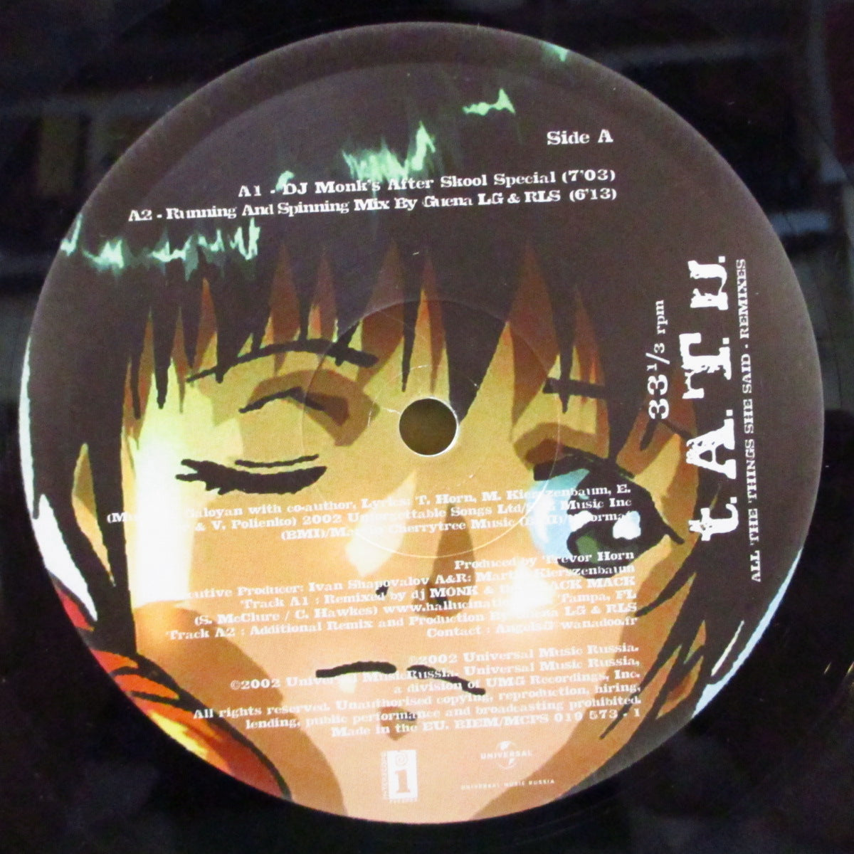 t.A.T.u. (タトゥー) - All The Thing She Said - Remixed (EU オリジナル4バージョン 12インチ) '02年リミックスシングル