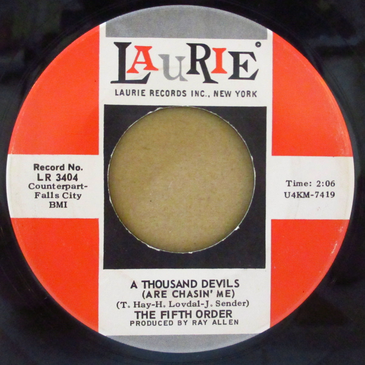 FIFTH ORDER, THE (ザ・フィフス・オーダー) - A Thousand Devils / Today (I Got A Letter) (US '67 ローリー社再発7インチ)アップテンポ・ガレージ・ノーザン・ポップ!