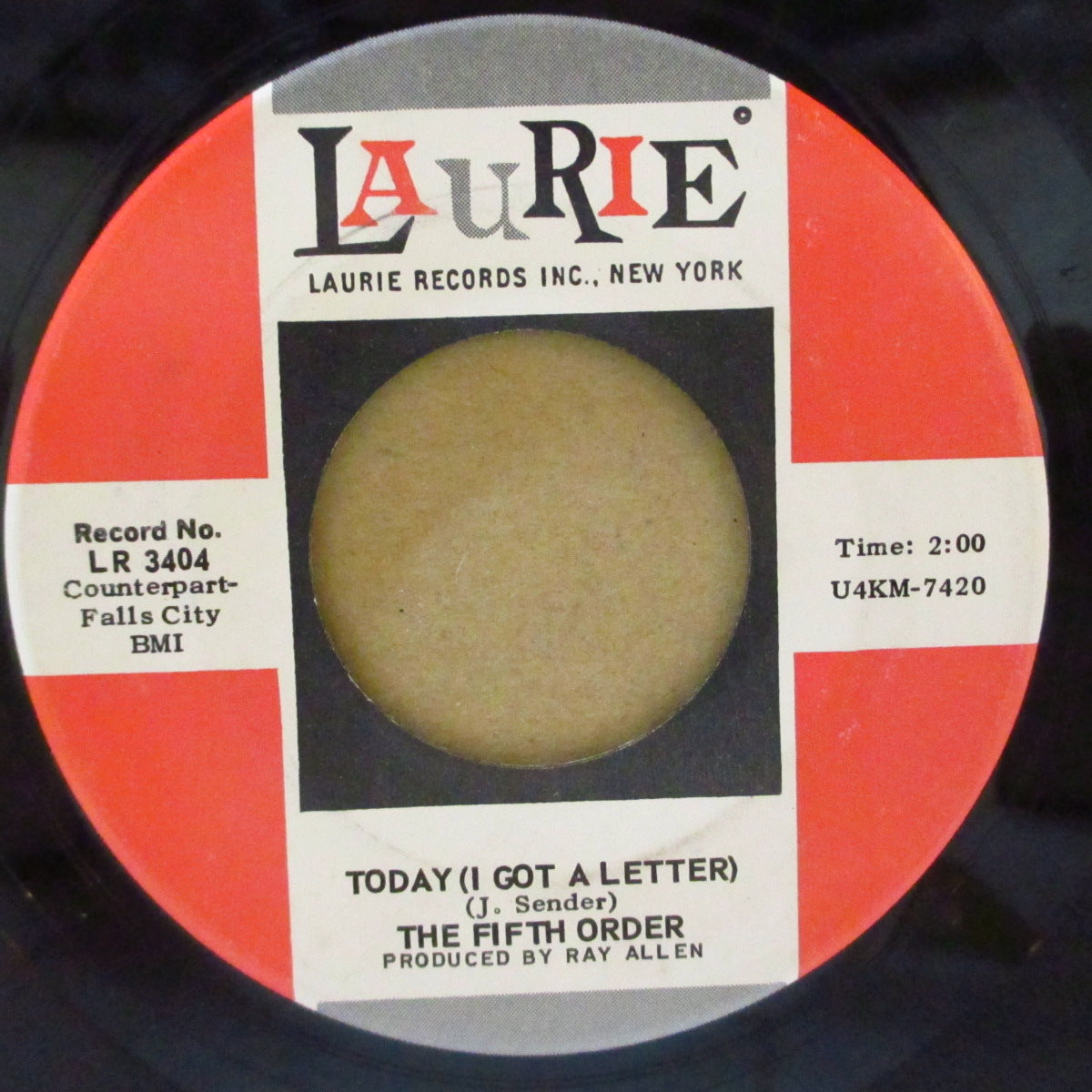 FIFTH ORDER, THE (ザ・フィフス・オーダー) - A Thousand Devils / Today (I Got A Letter) (US '67 ローリー社再発7インチ)アップテンポ・ガレージ・ノーザン・ポップ!