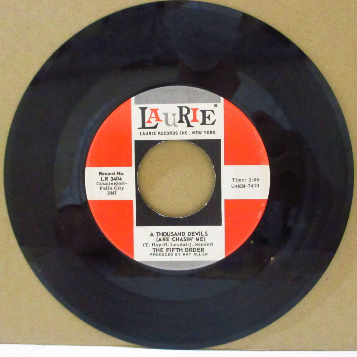 FIFTH ORDER, THE (ザ・フィフス・オーダー) - A Thousand Devils / Today (I Got A Letter) (US '67 ローリー社再発7インチ)アップテンポ・ガレージ・ノーザン・ポップ!