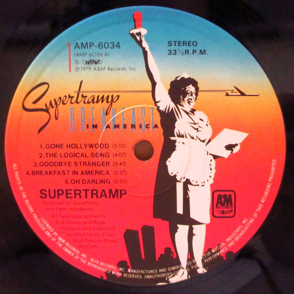 SUPERTRAMP (スーパートランプ) - ブレックファスト・イン・アメリカ - Breakfast In America (Japan '86 オリジナル LP+「青&黄」帯, 2xインサート) 6thアルバム