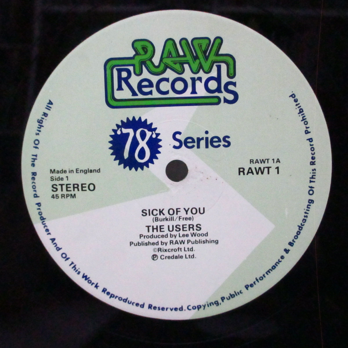 USERS, THE (ジ・ユーザーズ) - Sick Of You (UK '78「1,000枚限定再発」12")