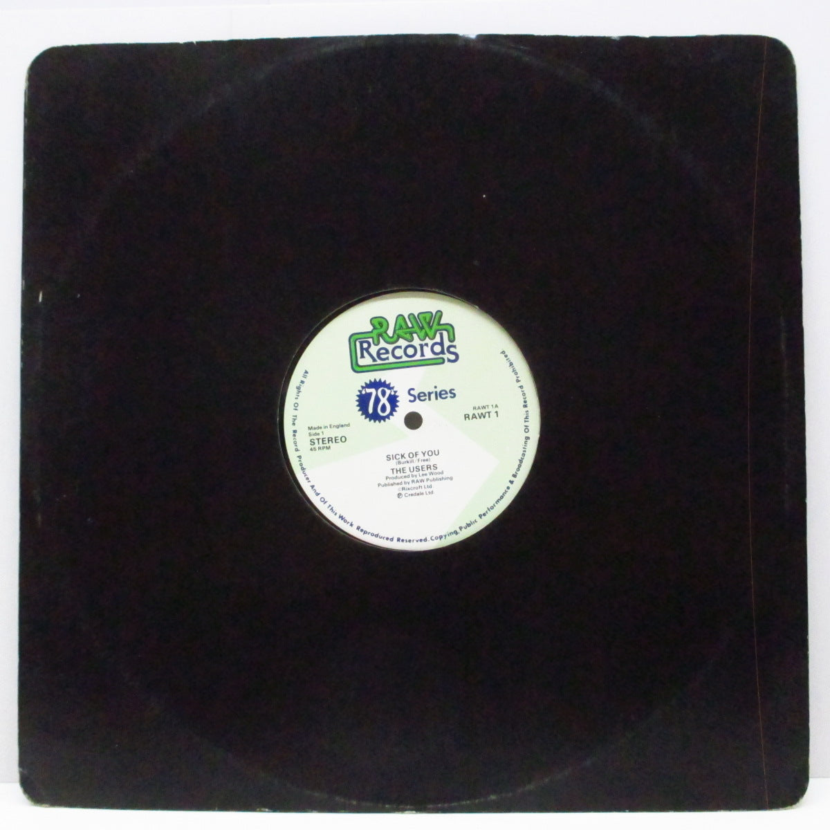 USERS, THE (ジ・ユーザーズ) - Sick Of You (UK '78「1,000枚限定再発」12")