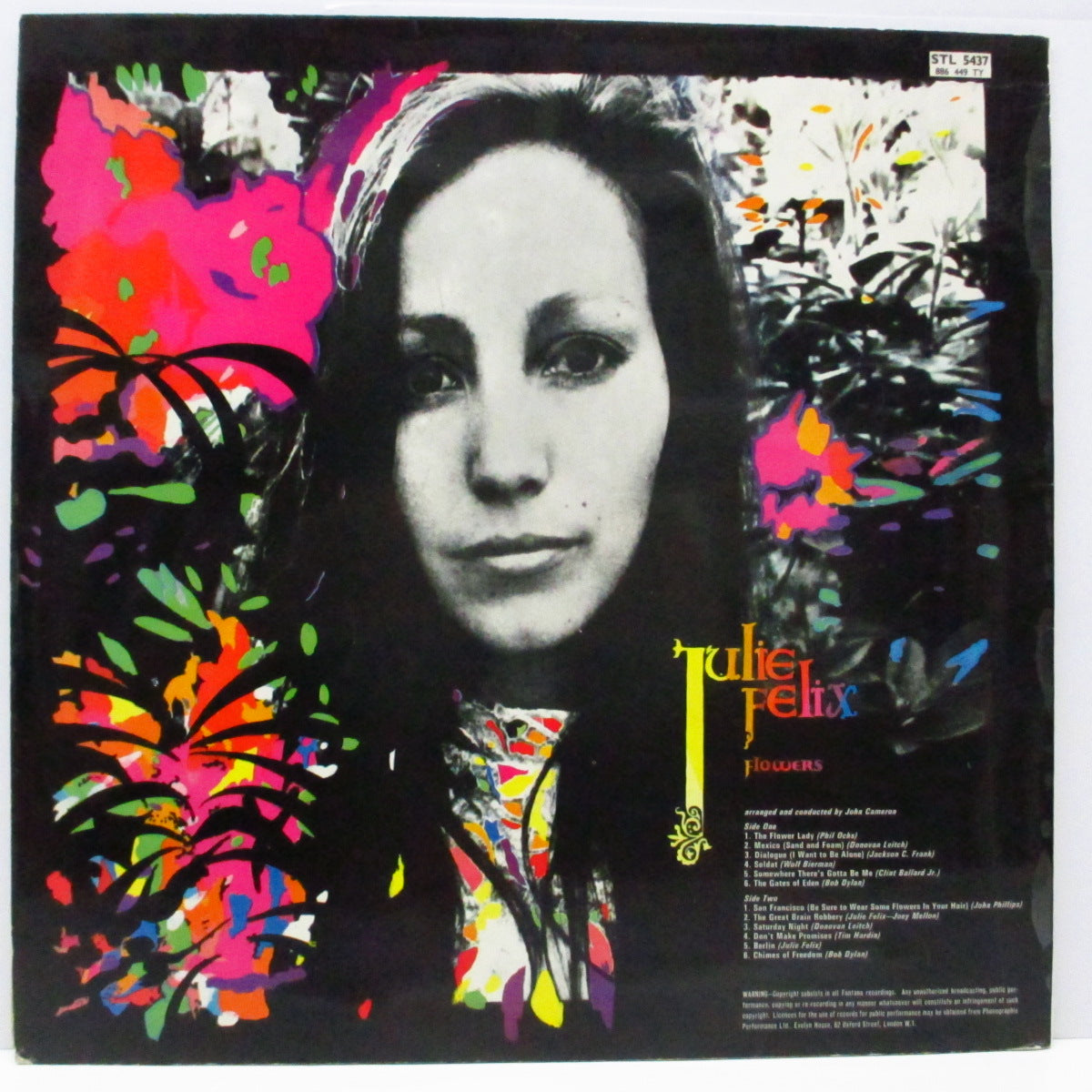 JULIE FELIX (ジュリー・フェリックス) - Flowers (UK オリジナル「ステレオ」LP/両面コーティングジャケ) UKフォークロックの隠れた名盤!