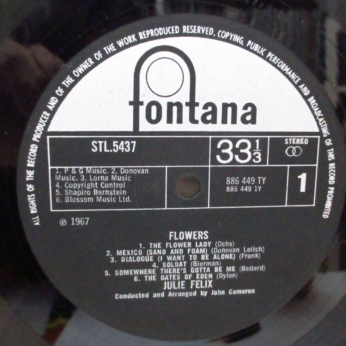 JULIE FELIX (ジュリー・フェリックス) - Flowers (UK オリジナル「ステレオ」LP/両面コーティングジャケ) UKフォークロックの隠れた名盤!
