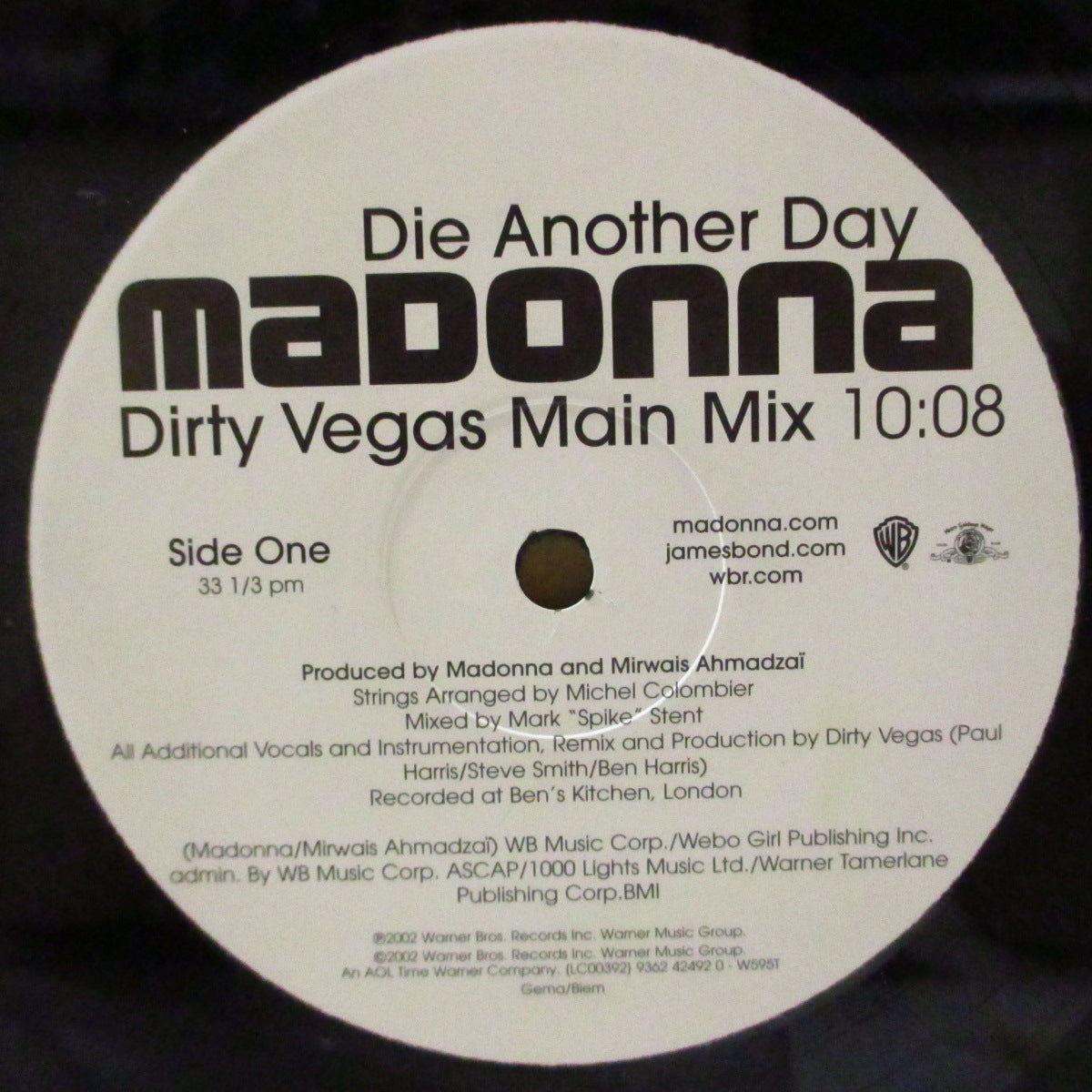 MADONNA (マドンナ) - Die Another Day (UK '02 オリジナル33回転5曲入り 2x12インチ/レアステッカー付きバーコードあり光沢ジャケ) リミックスEP