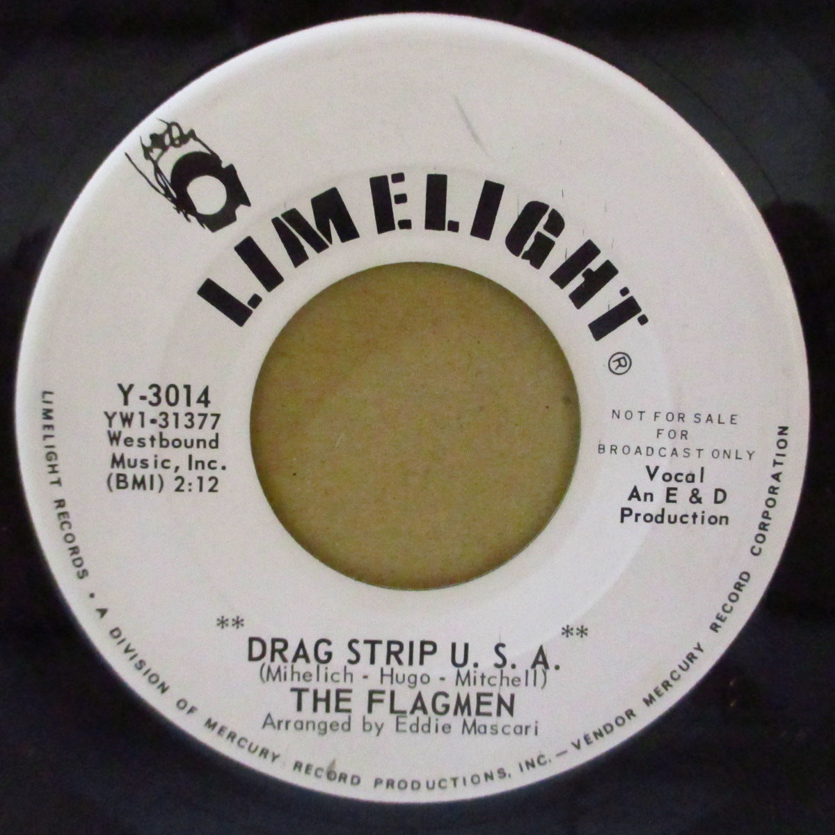 FLAGMEN, THE (ザ・フロッグメン) - Drag Strip U.S.A. / Mary (US '64 プロモ・白ラベ 7インチ)清涼サーフィン・ホットロッド!