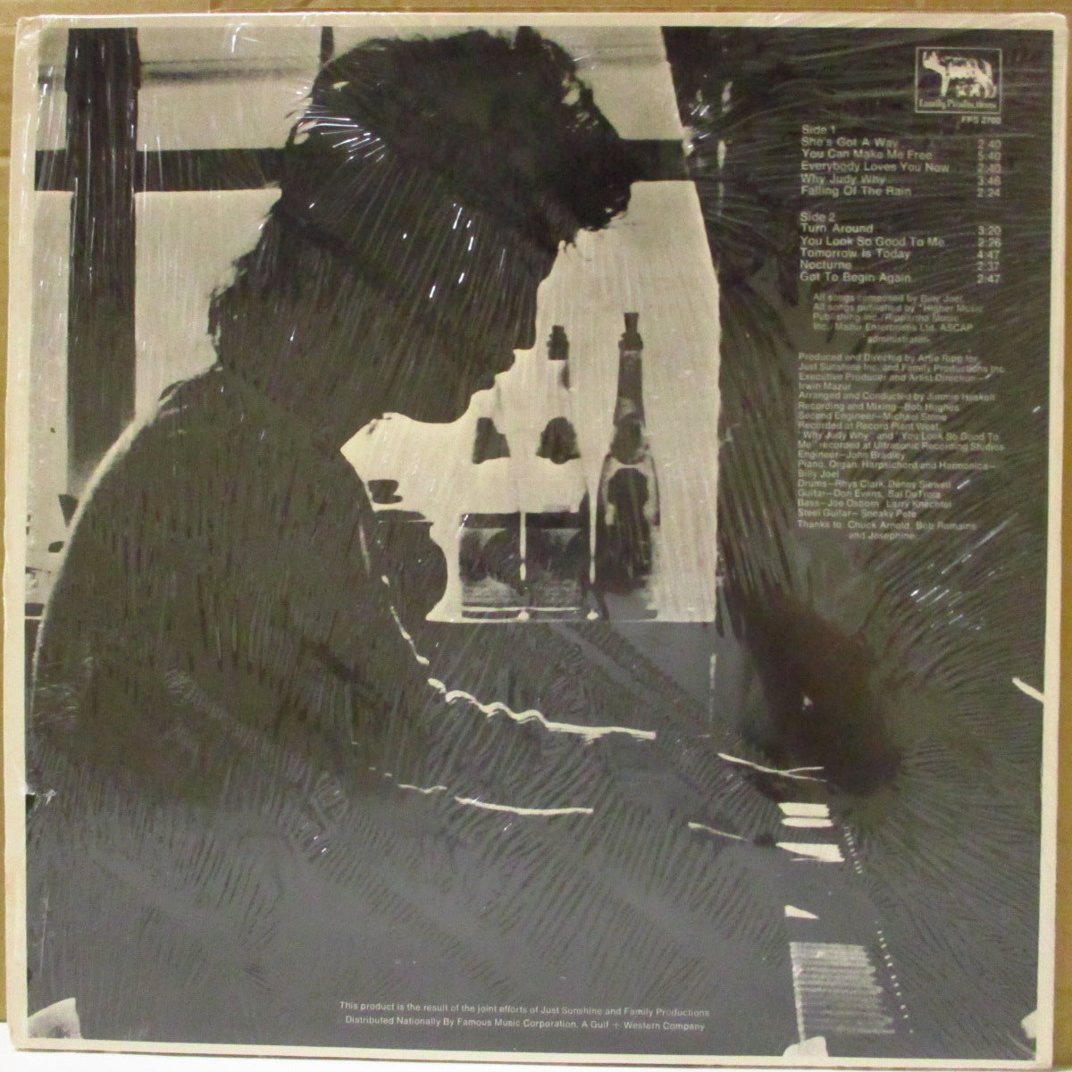 BILLY JOEL (ビリー・ジョエル) - Cold Spring Harbor (US '71 限定「D.J. Copy表記、星座無しラベ」リプロLP) 1stソロアルバム