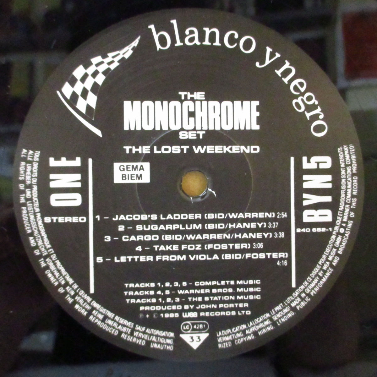 MONOCHROME SET,THE (ザ・モノクローム・セット) - The Lost Weekend (EU オリジナル LP) '85年4thアルバム