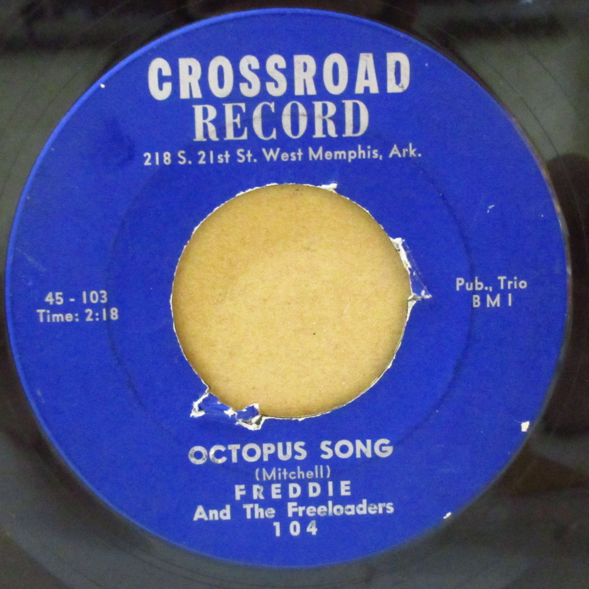 FREDDIE & THE FREELOADERS (フレディ&ザ・フリーローダーズ) - Patty / Octopus Song (US '66 初回「Crossroad社」オリジナル 7インチ)唄入りサーフ・ポップ & MOD-R&B!