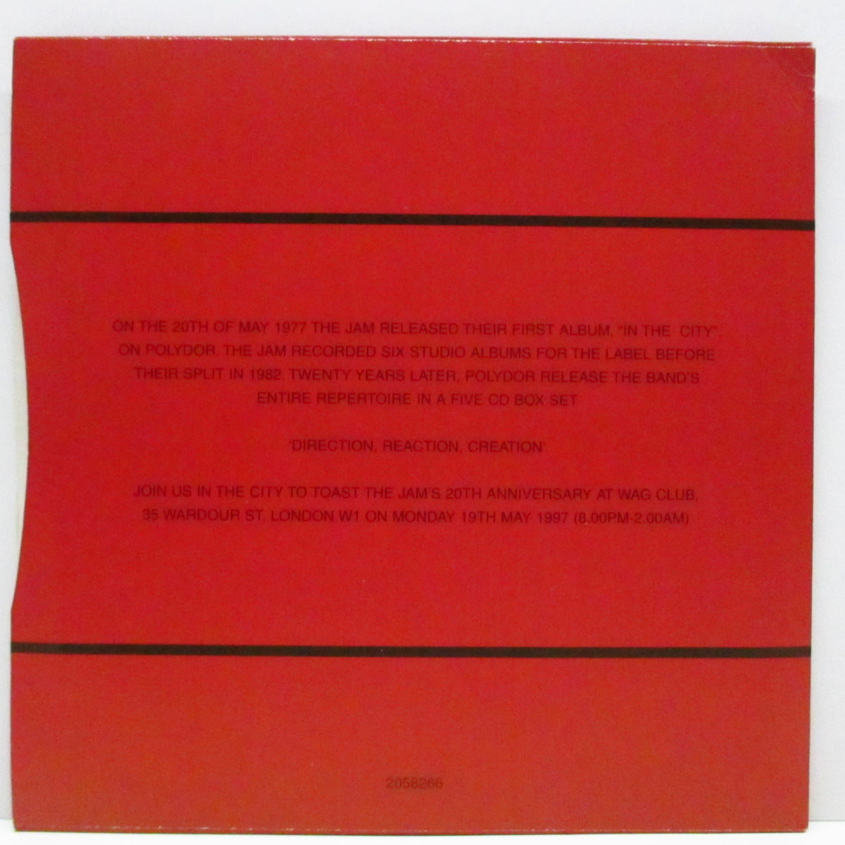 JAM, THE (ザ・ジャム) - In The City (UK '97 プロモ片面 7"+ダイカット赤ジャケ)